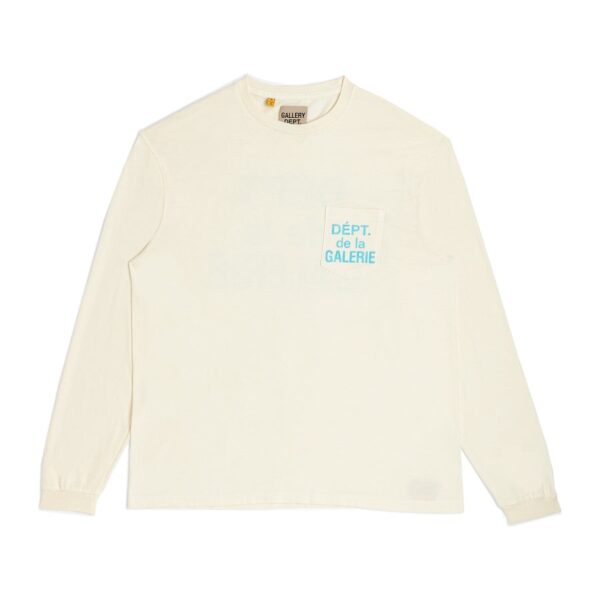 GALLERY DEPT CREAM DE LA L/S POCKET TEE